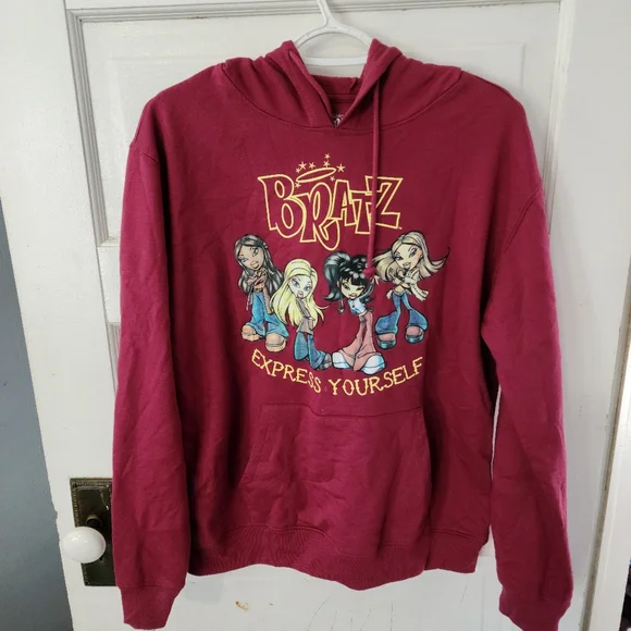 Bratz Hoodie Juniors Express Yourself Maroon/red Size L 11/13 - Picture 1 of 7